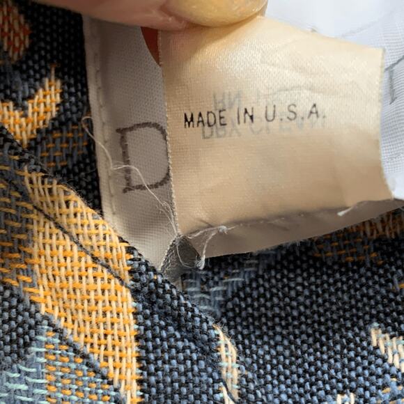 Vintage Doncaster Tapestry Jacket Blue Folk Art Pastoral Scene Blazer Size 10 - Picture 9 of 14